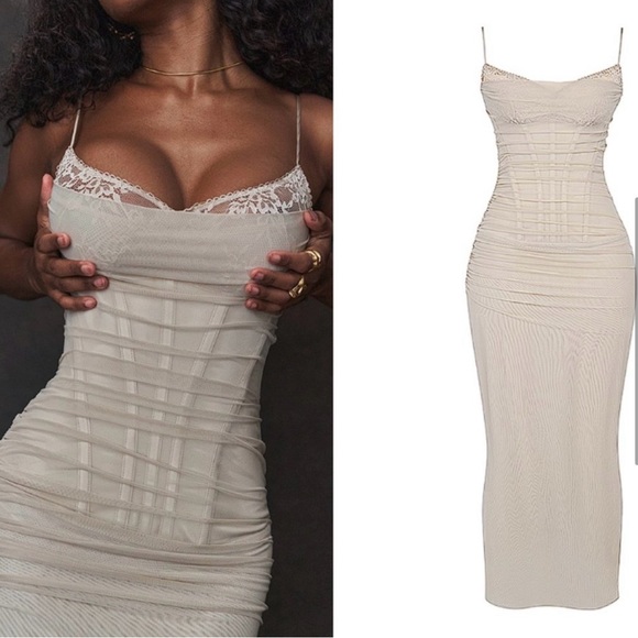 HOUSE OF CB 'Nalini' Sand Maxi Dress NWOT - Picture 5 of 9